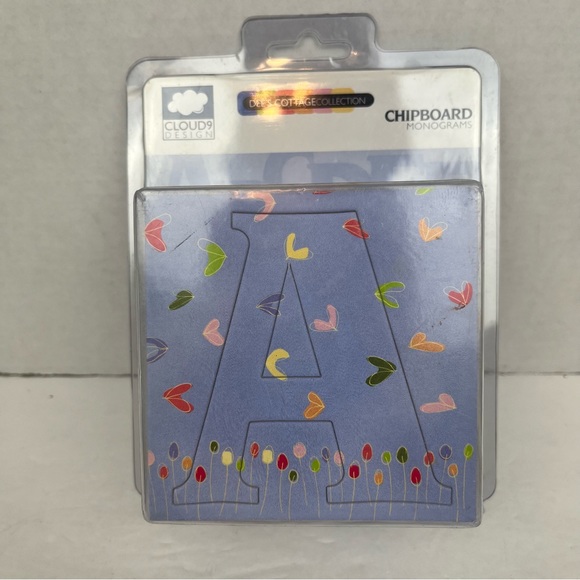 Dee’s Cottage Collection-blue floral Chipboad Monograms set-MIP - Picture 9 of 10
